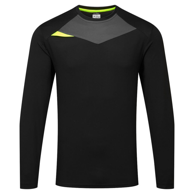 HiVis Langarm T-Shirt Schwarz - Portwest