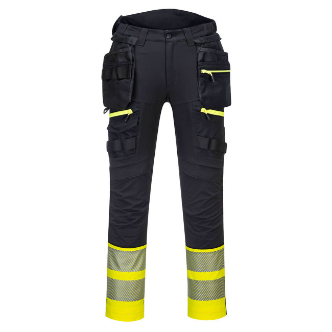 DX4 Warnschutzhose Klasse 1 mit Holstertaschen Gelb/Schwarz - Portwest