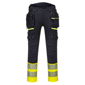DX4 Warnschutzhose Klasse 1 mit Holstertaschen Gelb/Schwarz - Portwest