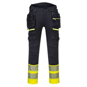 DX4 Warnschutzhose Klasse 1 mit Holstertaschen Gelb/Schwarz - Portwest