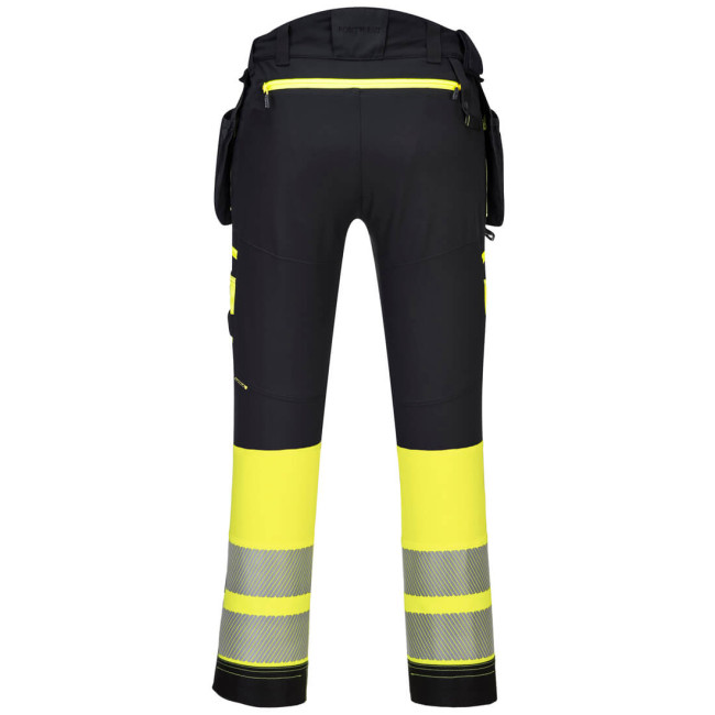 Pantalon Poches flottantes DX4 Haute-Visibilité Classe 1 Jaune/Noir - Portwest