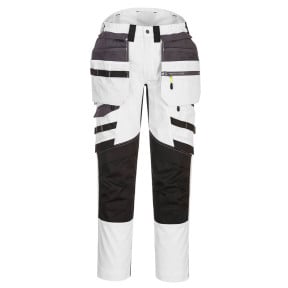 DX4 Hose mit abnehmbaren Holstertaschen Weiß/Grau - Portwest