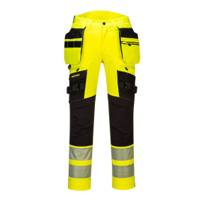 Pantalon DX4 haute-Visibilité avec poches flottantes démontables Jaune/Noir - Portwest