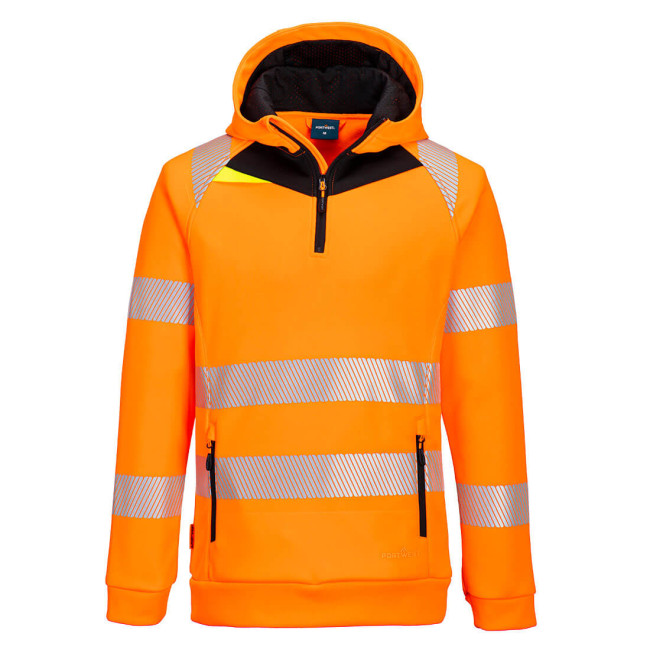 DX4 Hi-Vis 1/4 Zip Hoodie Pomarańczowa/Czarna - Portwest