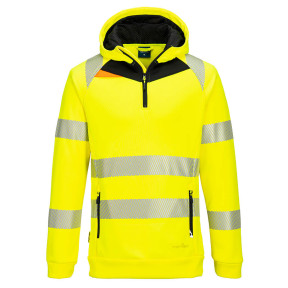 DX4 Hi-Vis 1/4 Zip Hoodie Jaune/Noir - Portwest