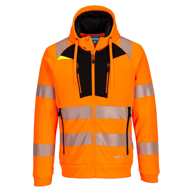 DX4 - Hoodie met rits Hoge Zichtbaarheid Oranje/Zwart - Portwest