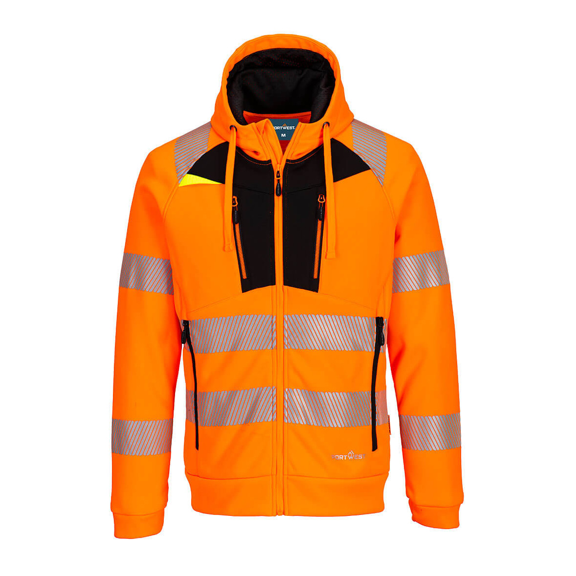 DX4 Sweat à capuche zippé Haute-Visibilité Orange/Noir Portwest