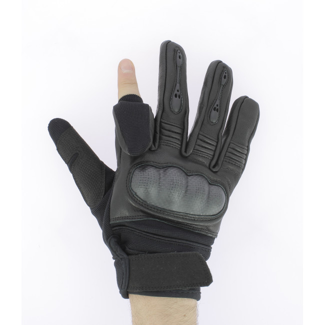 Gants Tactical GEN.II cuir Noir - Miltec