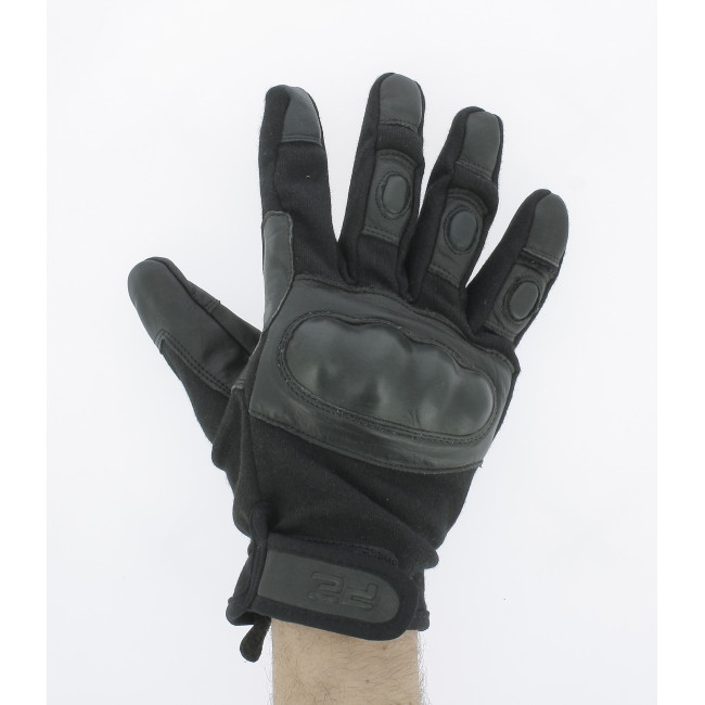 Schwarze Handschuhe mit Knöchelschutz - Patrol