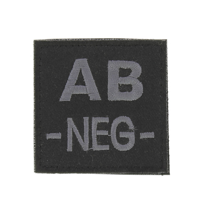 Blutgruppen-Patch AB- Grau auf Schwarz - DMB