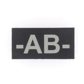 Patch de groupe sanguin Infrarouge AB- Noir - Defcon 5