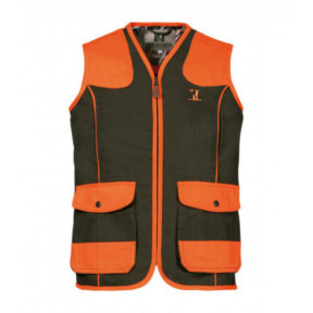 Gilet de chasse enfant haute visibilité Tradition Kaki / Orange - Percussion