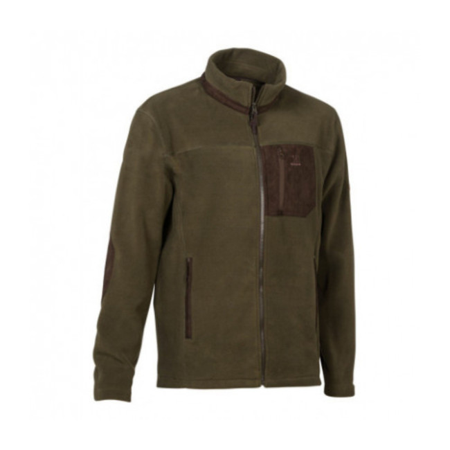 Geborduurd fleece jasje Jacht Kaki - Percussion