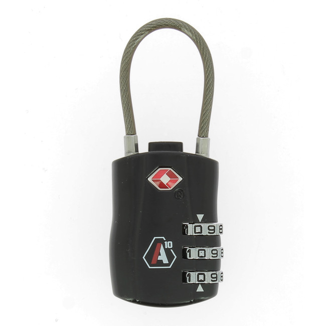 Cadenas à code TSA noir - A10 Equipment