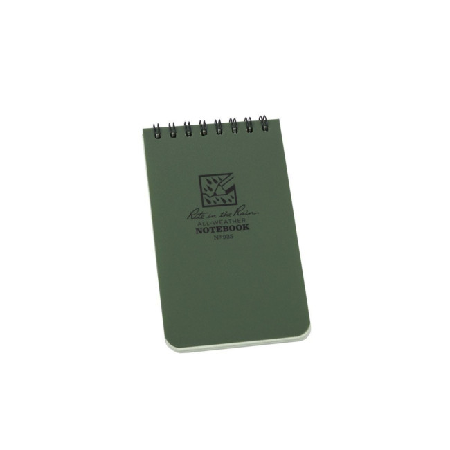 Carnet 7.6 x 12.7cm, 100 pages, spirale horizontale vert - Rite in the rain