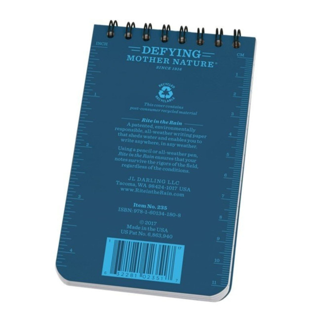 Notizbuch 3 x 5 blau - Rite in the rain