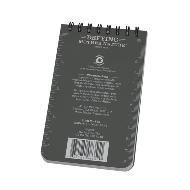 Notizbuch 3 x 5 grau - Rite in the rain