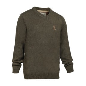 Pull col rond Kaki brodé enfant - Percussion