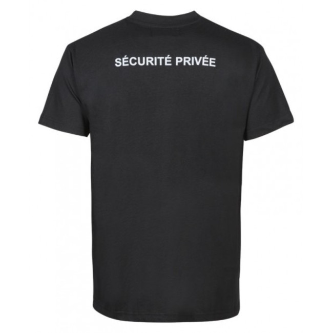 Tee-shirt Sécurité Noir avec grande fenêtre matricule - CityGuard