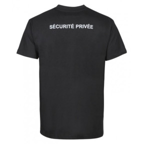 Tee-shirt Sécurité Noir avec grande fenêtre matricule - CityGuard