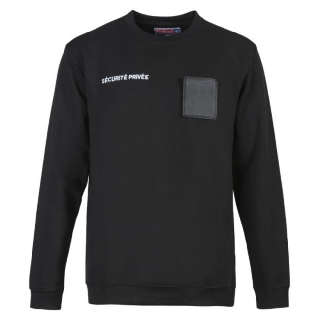 Sweatshirt Sécurité Noir avec grande fenêtre matricule - CityGuard Sweatshirt Sécurité Noir avec grande fenêtre matricule - CityGuard