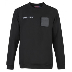 Sweatshirt Sécurité Noir avec grande fenêtre matricule - CityGuard