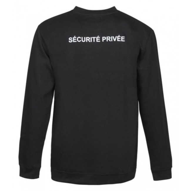 Sweatshirt Sécurité Noir avec grande fenêtre matricule - CityGuard