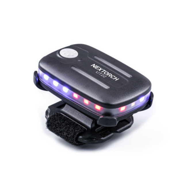 Lampe rechargeable fixations multiples UT22 - éclairage blanc + strobe rouge/bleu - 11 lumens - Nextorch