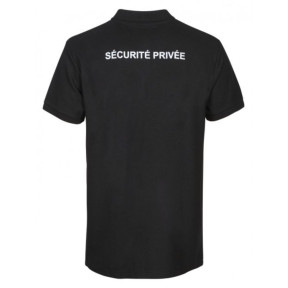 Polo en coton Sécurité Noir avec fenêtre matricule à broder - CityGuard