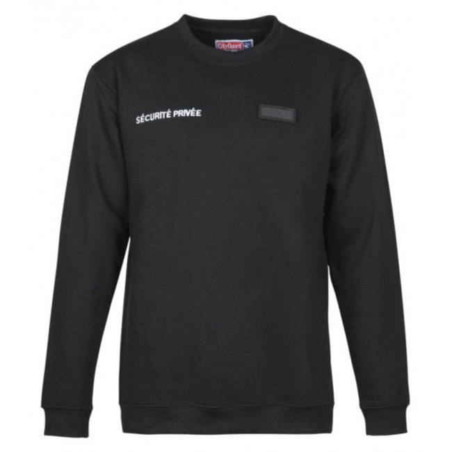 Sweatshirt Beveiliging Zwart met badge venster om te borduren - CityGuard