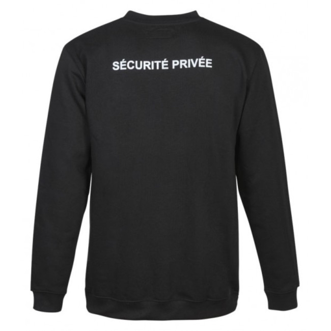 Security Sweatshirt Schwarz mit Dienstnummerfenster zum Besticken - CityGuard