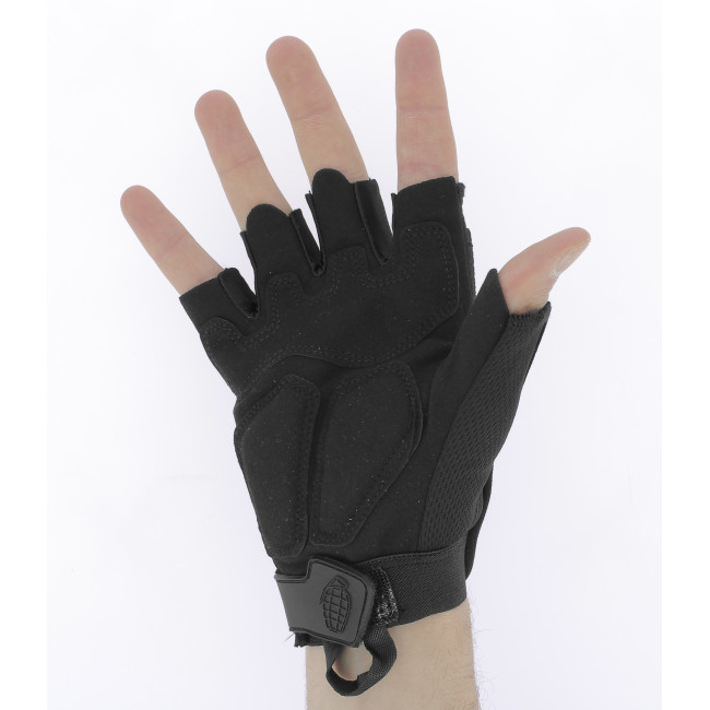 Alpha Tactical Fingerlose Handschuhe Schwarz - Kombat Tactical