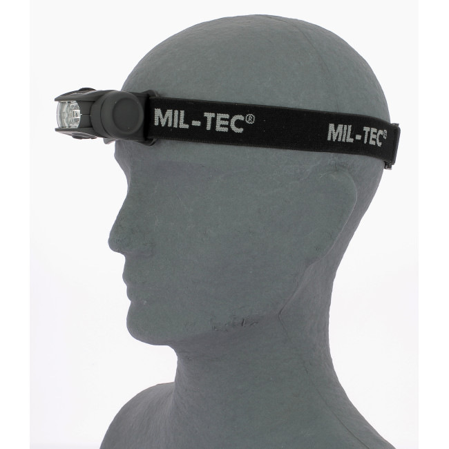 LED hoofdlamp 4 kleuren zwart - Miltec