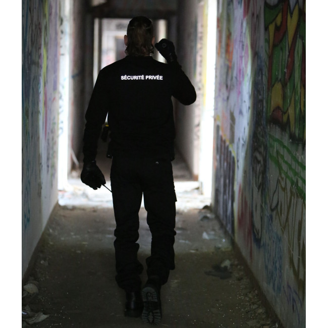 Sweatshirt Beveiliging Zwart met groot matrikelnummer venster - CityGuard