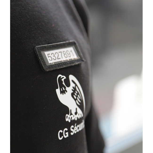 Sweatshirt Sécurité Noir avec fenêtre matricule à broder - CityGuard