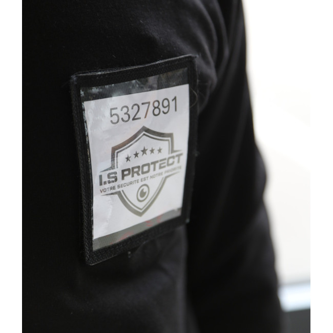 Sweatshirt Sécurité Noir avec grande fenêtre matricule - CityGuard