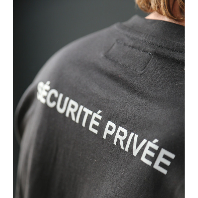 Schwarzer Security-Sweatshirt mit Matrikelnummernfenster zum Besticken - CityGuard