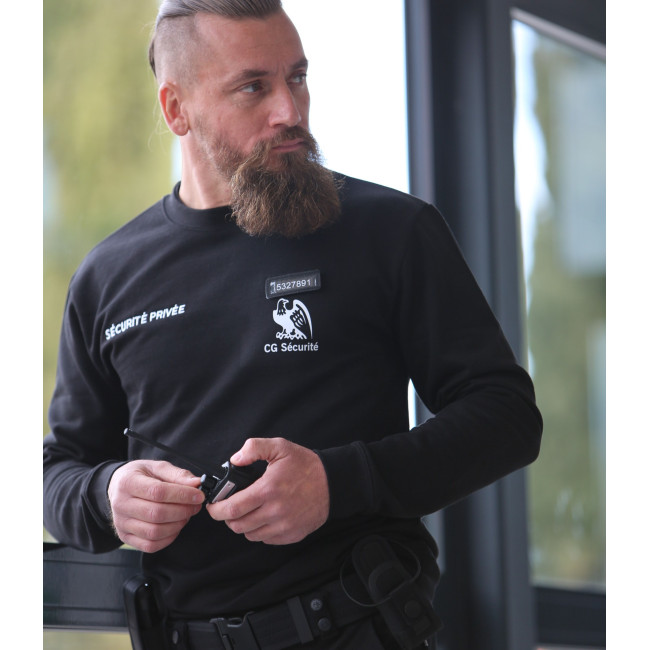 Bluza Bezpieczeństwo Czarna z okienkiem na numer do wyhaftowania - CityGuard