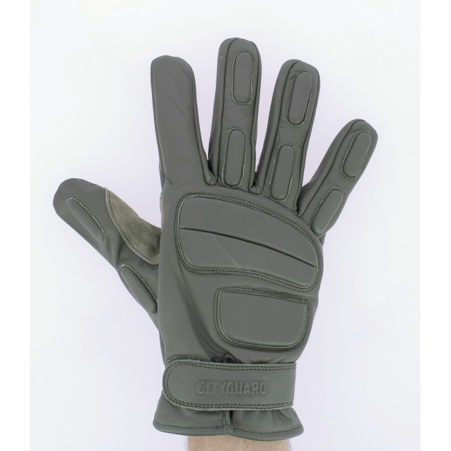Gants d'intervention cuir Vert - CityGuard