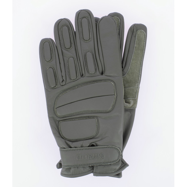 Gants d'intervention cuir Vert - CityGuard