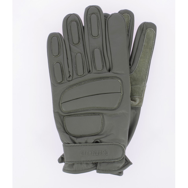 Gants d'intervention cuir Vert - CityGuard