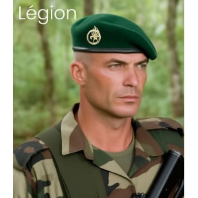 Beret Wojskowy Zielony Legion Skórzany Brzeg - Patrol Équipements
