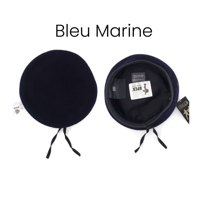 Béret Militaire Bleu Marine Bord en Cuir - Patrol Équipements