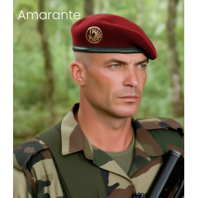 Beret Wojskowy Amarantowy Skórzana Krawędź - Patrol Équipements