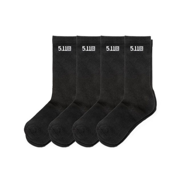 Set von 4 Paar Duty Ready Crew Socken Schwarz - 5.11 Tactical