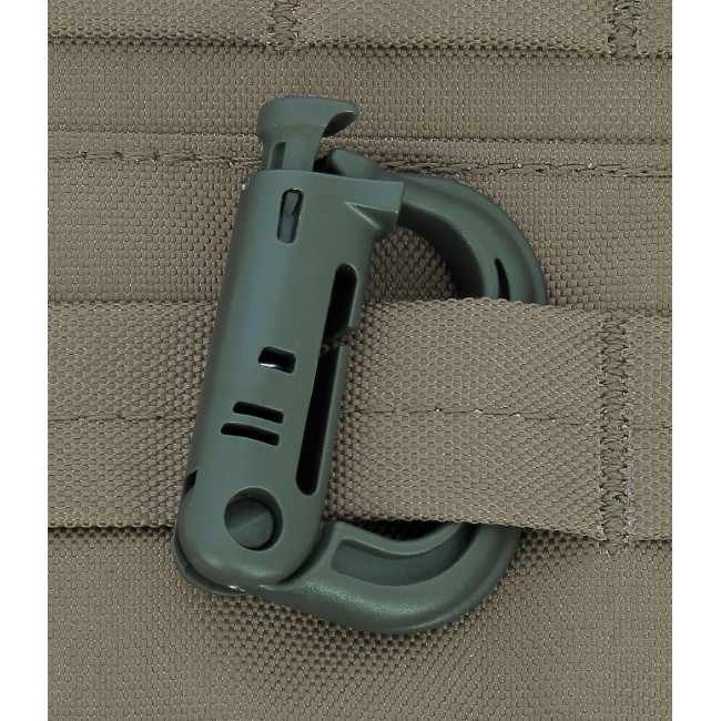 Mousqueton D-ring avec fixation pour passant M.O.L.L.E. vert od - A10 Equipment