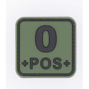 Vierkante bloedgroep O+ groen OD patch - JTG