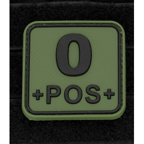 Patch carré groupe sanguin O+ vert OD - JTG