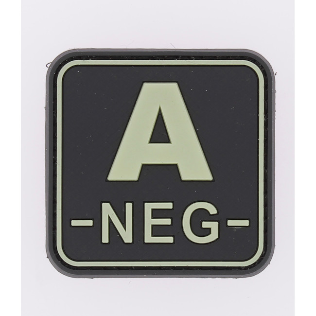 Patch carré groupe sanguin A- Fluorescent - JTG