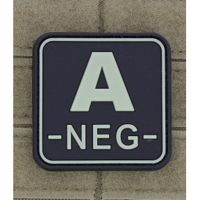Vierkante patch bloedgroep A- Fluorescerend - JTG